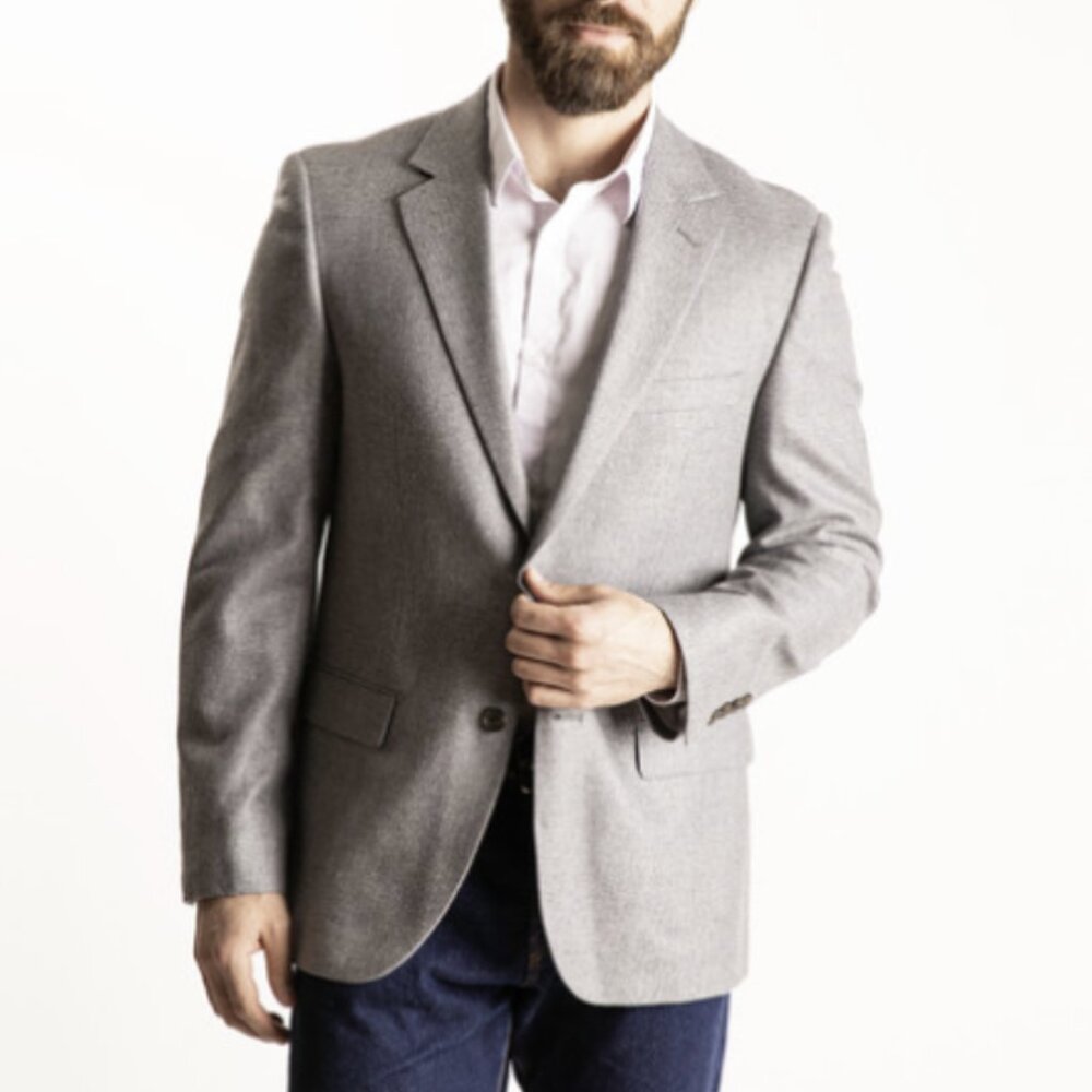 Thom Hudson Men's Italian Silk & Wool Blend Sport Coat Jacket Size 40R Gray NWT